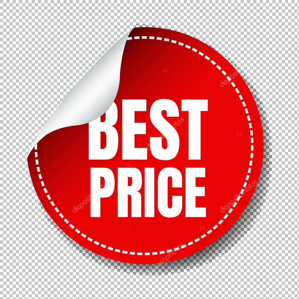 Best Price Label Set Transparent Background With Gradient Mesh, Vector Illustration