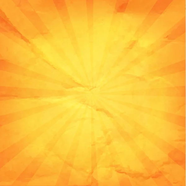 Vintage Sunburst Orange Paper Gradient Mesh Vector Illustration — Stock Vector