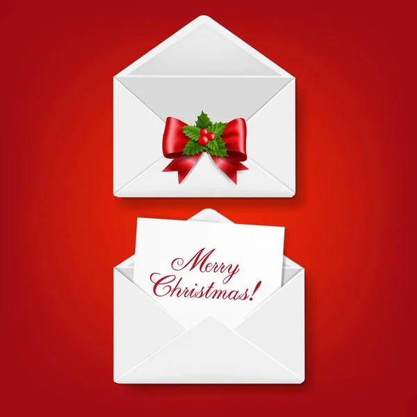 Merry Christmas Envelope Set Isolated Background Vector Illustration — стоковый вектор