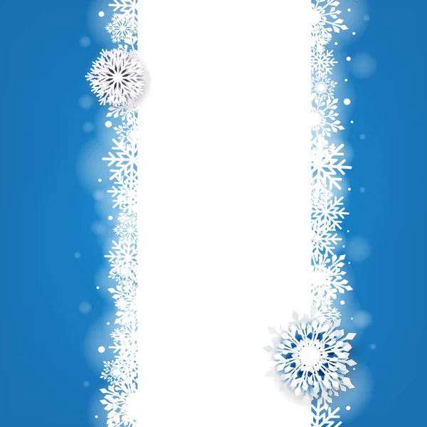 Winterbanner Mit Weißen Schneeflocken Mit Gradientennetz Vektorillustration — Stockvektor