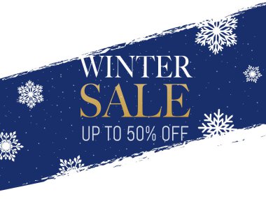 Kar ve Kar Taneli Kış Posteri, Vektör İllüstrasyonu