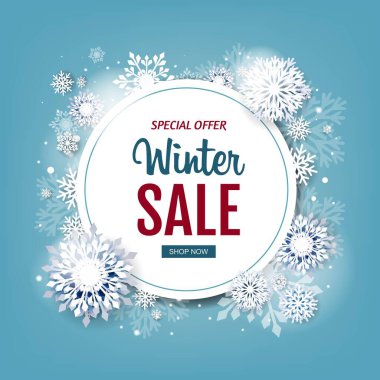 Beyaz Kar Taneli Kış İndirim Postası