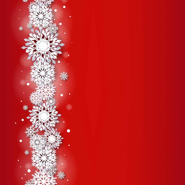 Weihnachtskarte Mit Weißen Schneeflocken Mit Gradientennetz Vektorillustration — Stockvektor