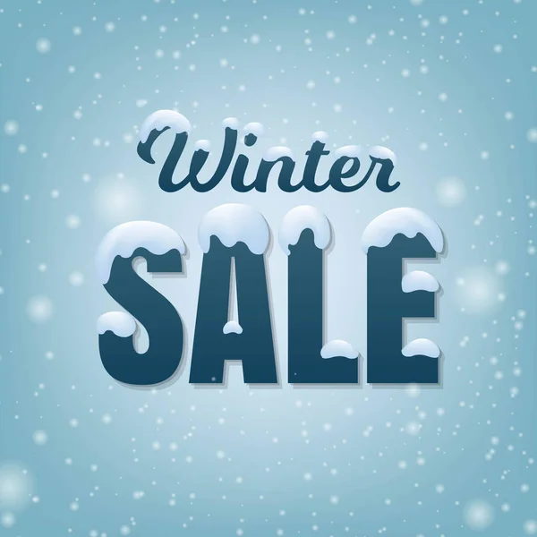 Winter Sale Poster Mit Schnee Mit Gradientennetz Vektorillustration — Stockvektor