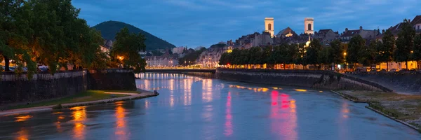 Panorama of night Besancon — Stock Photo, Image