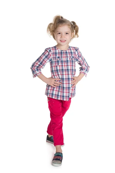 Fashion little girl walks — Stock Photo, Image