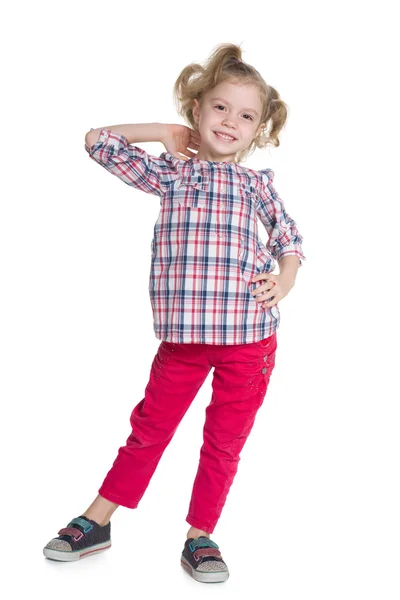 Adorable little girl on the white background Royalty Free Stock Images