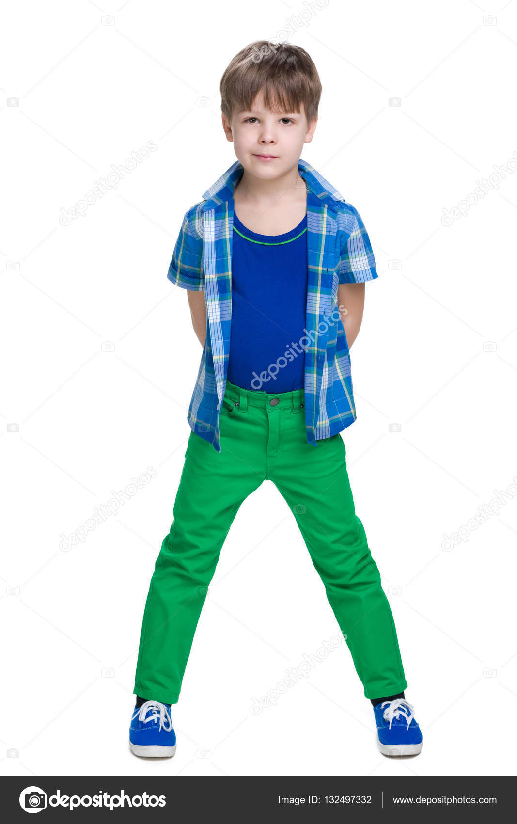 Handsome Little Boy In A Blue Shirt Stock Photo By ©SergiyN 132497332