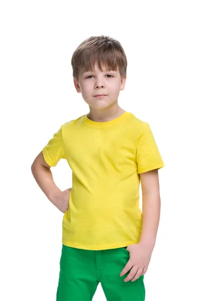 boy in yellow shirt