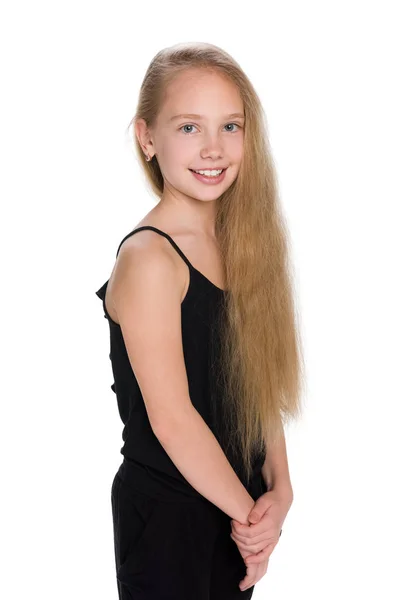 Girl with flowing hair — Stock Photo, Image