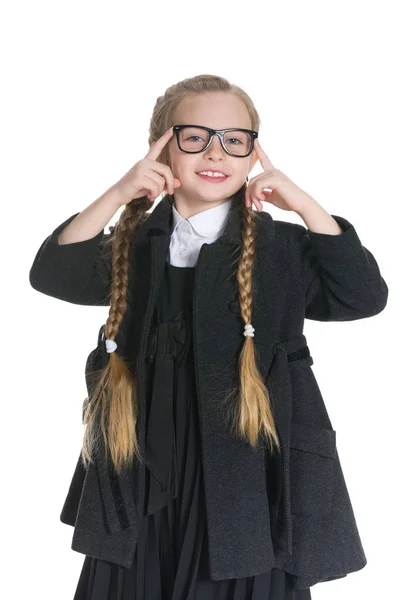 Hübsches junges Mädchen mit Brille Stockfoto
