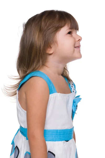 Profiel portret van een schattig klein meisje Rechtenvrije Stockfoto's
