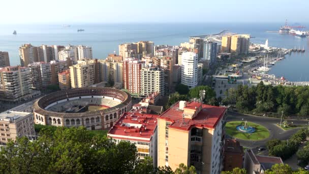 Málaga en un soleado día de verano — Vídeos de Stock