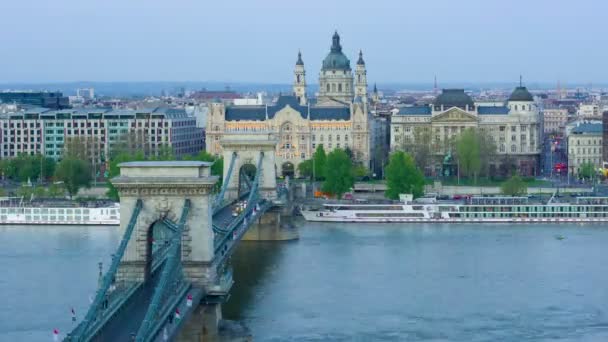 Timelapse z Budapesztu na zachód słońca — Wideo stockowe