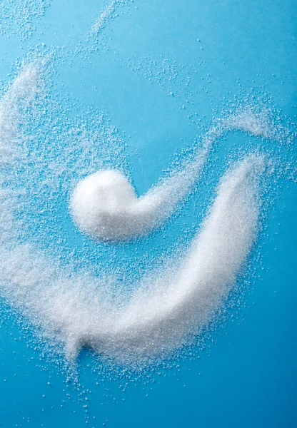 Closeup Different Shapes Sugar Blue Background — Stock Photo, Image