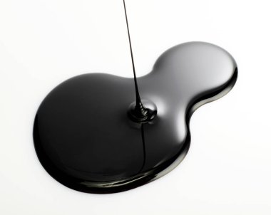 Beyaz arkaplanda koyu sıvının yakın plan görüntüsü