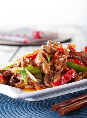 Çin mutfağının yakın çekim görüntüsü 