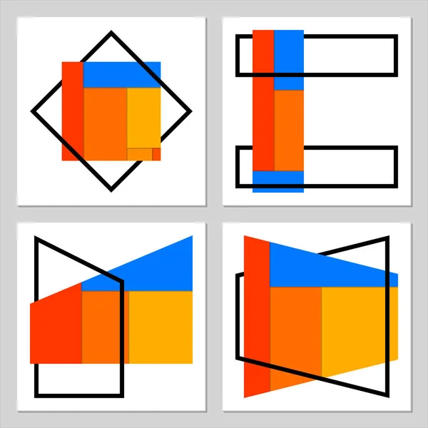 Posterler formlarla soyut, geometrik tarzı 80 's, memphis. Retro-resim, afiş, broşür ve posterler için