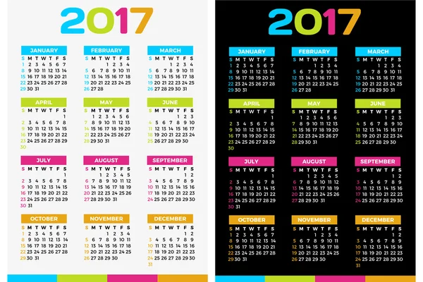 Takvim yeni yıl - 2017 — Stok Vektör
