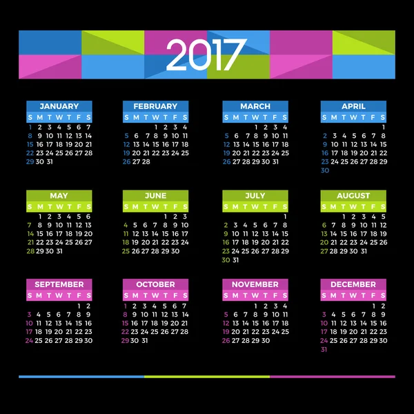 Nytt kalenderår - 2017 — Stock vektor