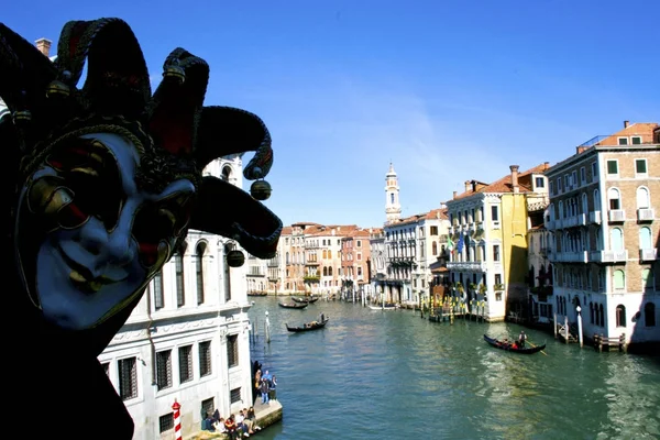 Carnevale Venezia Ponte Rialto Talya — Stok fotoğraf