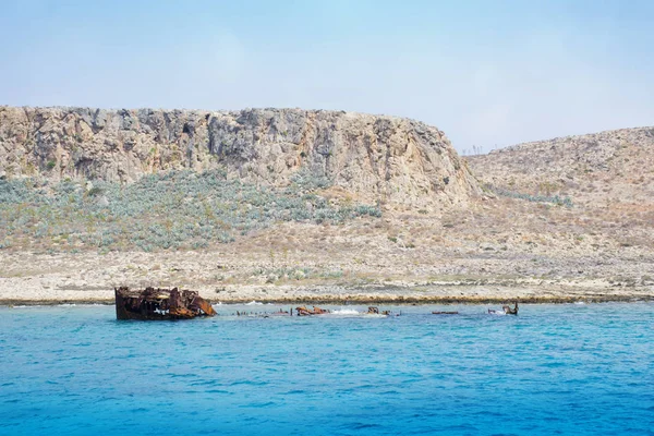 Splendida Isola Gramvousa Mare Azzurro Cristallino Grécia — Fotografia de Stock