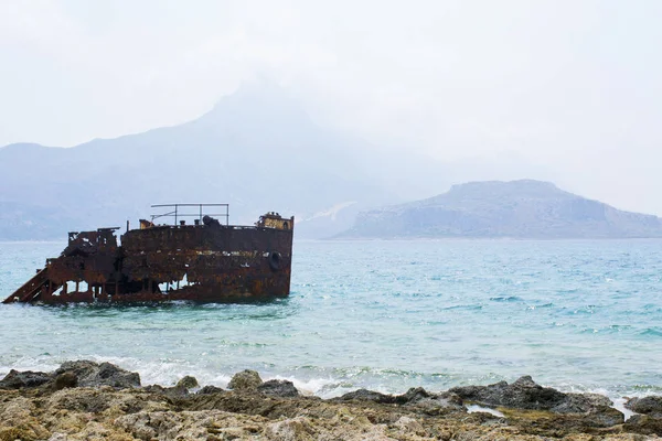 Splendida Isola Gramvousa Mare Azzero Cristallino Grecia — стоковое фото