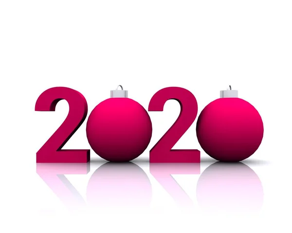 Scritta 2020 Ankomst Del Nuovo Anno Con Palla Natale — Stockfoto