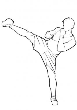 Kick boks şampiyonu. Vektör dağılımı 