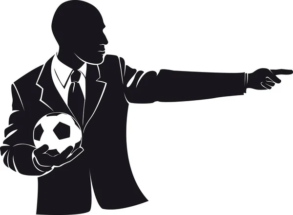 Coach avec un ballon de football — Image vectorielle