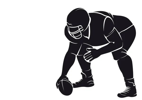 American football speler, silhouet — Stockvector