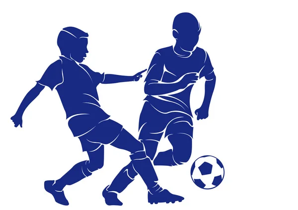 Barnet spelar fotboll — Stock vektor