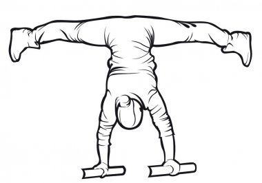 Sportif erkek sokak egzersiz egzersiz kontur işi