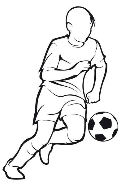 The child plays football contour Stock Vector