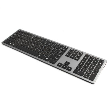Beyaz arkaplanda bilgisayar kablosuz klavyesi