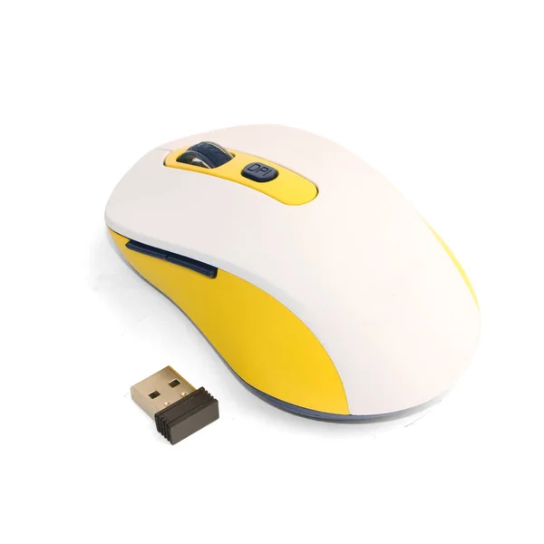 Mouse Sem Fio Fundo Branco — Fotografia de Stock