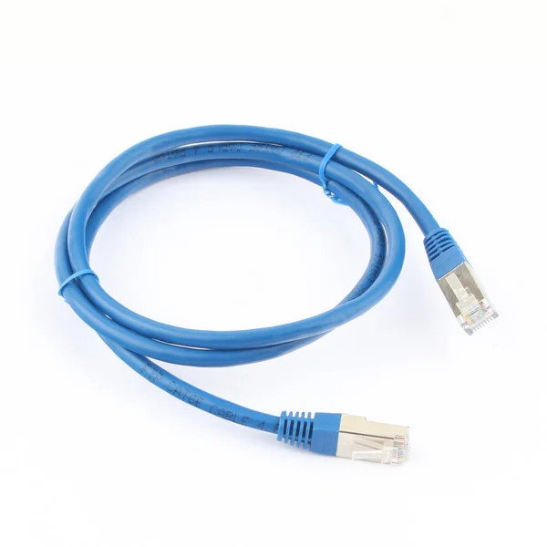 Cavi Rete Patch Cord Sfondo Bianco — Foto Stock