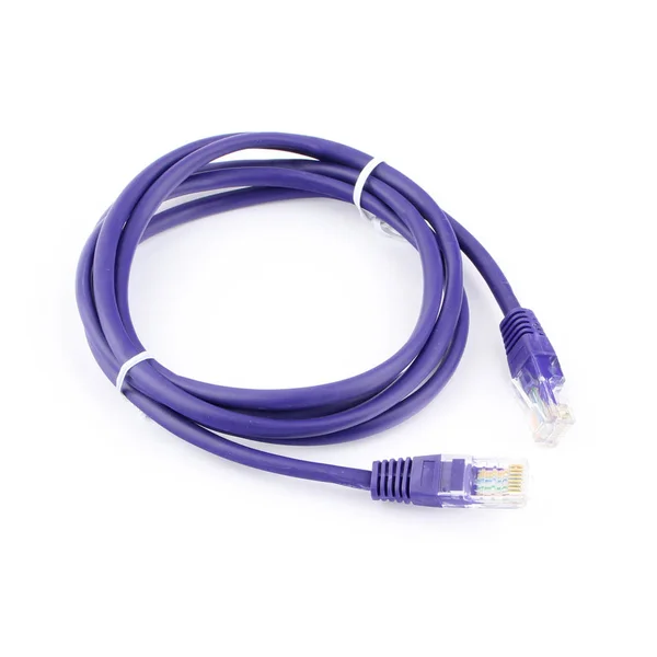 Cabos Rede Patch Cords Fundo Branco — Fotografia de Stock