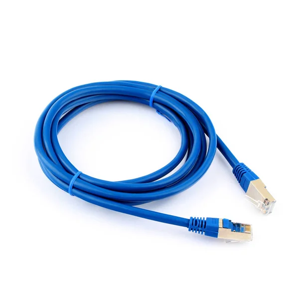 Cavi Rete Patch Cord Sfondo Bianco — Foto Stock