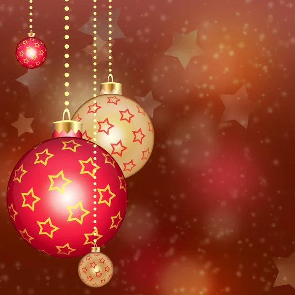 Bolas Árbol Navidad Fondo Con Estrellas — Foto de Stock