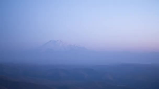 Timelapse Della Montagna Elbrus Nel Caucaso Settentrionale — Video Stock