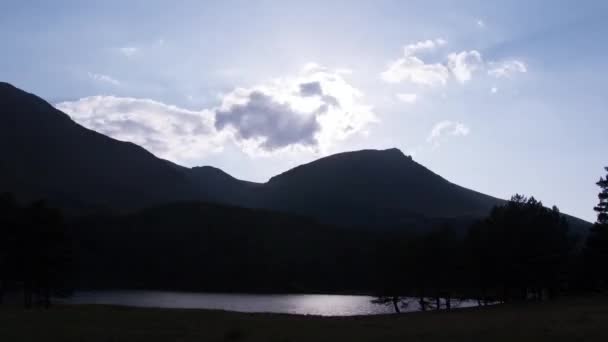 Timelapse Mountain Lake Clouds Mountains — Stock Video