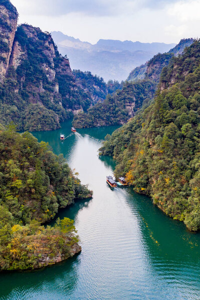 Amazing scenery of BaoFeng lake and mountain in ZhangJiaJie