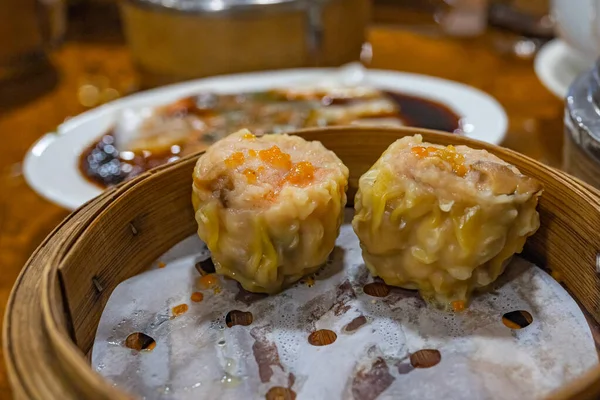 Closeup photo of Hong Kong dimensum dish- Xiao Mai — 스톡 사진