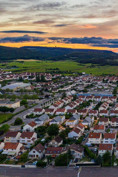 Veduta aerea del paesaggio urbano della bellissima città di Digione in Francia — Foto Stock