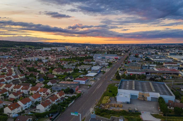 Veduta aerea della città di Digione in Francia durante l'estate serale — Foto Stock
