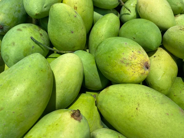Full frame photo of tropical green mangoes for backgrounds concept — Stockfoto