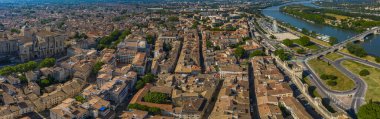 Avignon tarihi şehri, Fransa Panorama hava manzarası
