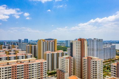 Ho Chi Minh şehrindeki apartmanların havadan görünüşü