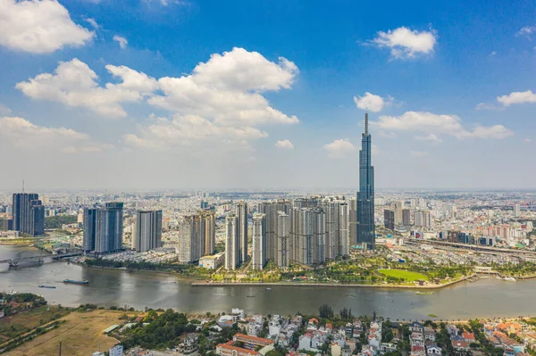 Hermosa vista aérea de la ciudad de Ho Chi Minh, Vietnam — Foto de Stock